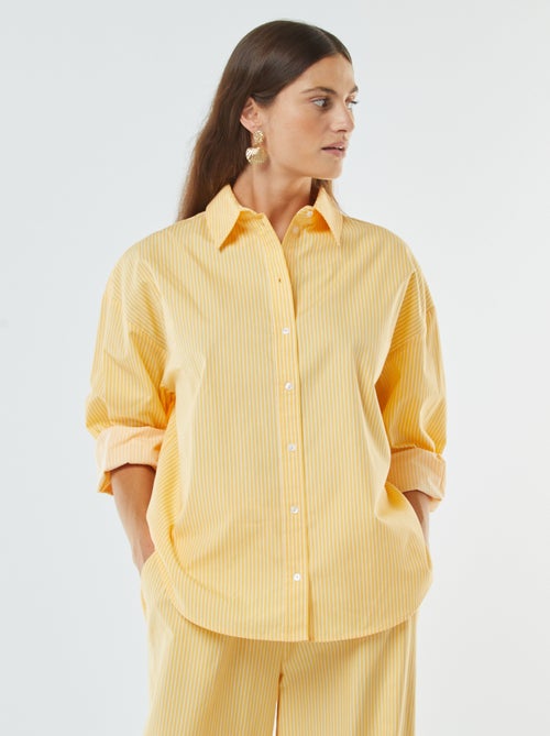 Chemise rayée oversize en popeline - Kiabi