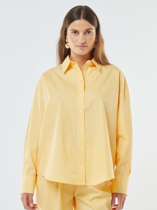 Chemise rayée oversize en popeline - Kiabi