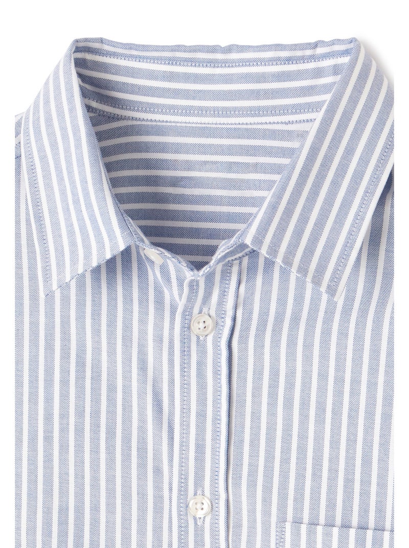 Chemise rayée Oxford. - Damart Bleu - Kiabi