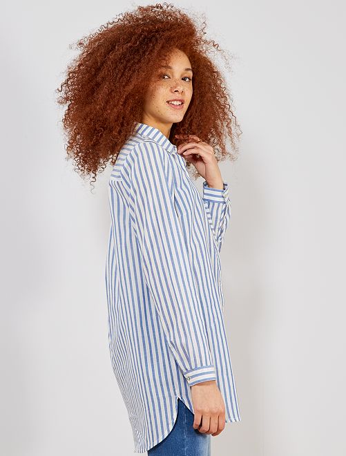  Chemise  ray e style oversize  Femme  bleu ray  Kiabi 