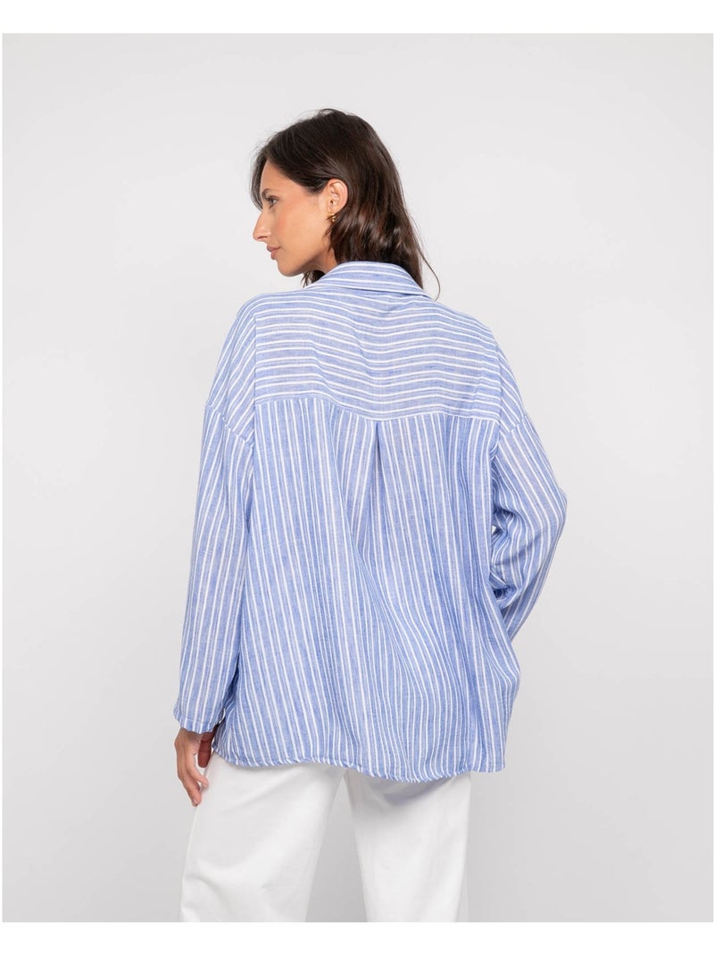 Chemise rayures OMANE Bleu - Kiabi