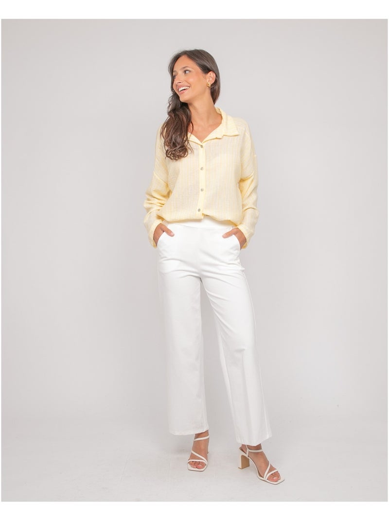 Chemise rayures OMANE Jaune - Kiabi