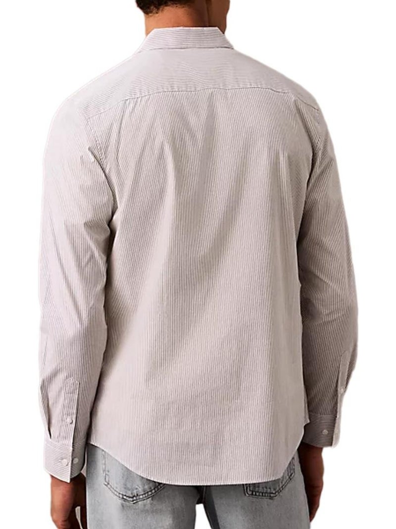Chemise Rayures Slim Homme Calvin Klein Jeans Bleu - Kiabi