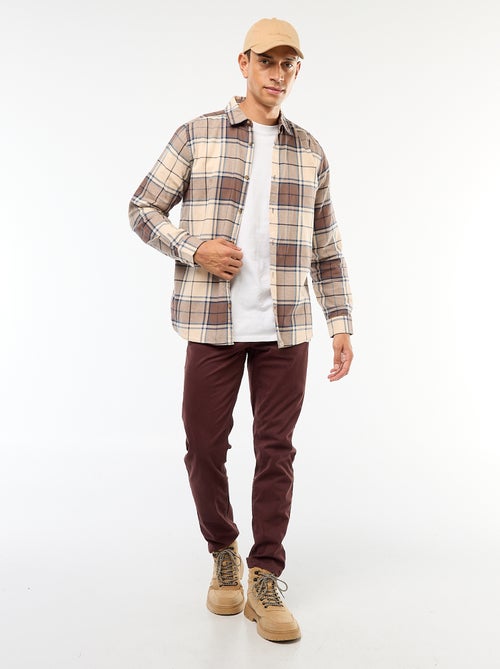 Chemise regular à carreaux - Kiabi