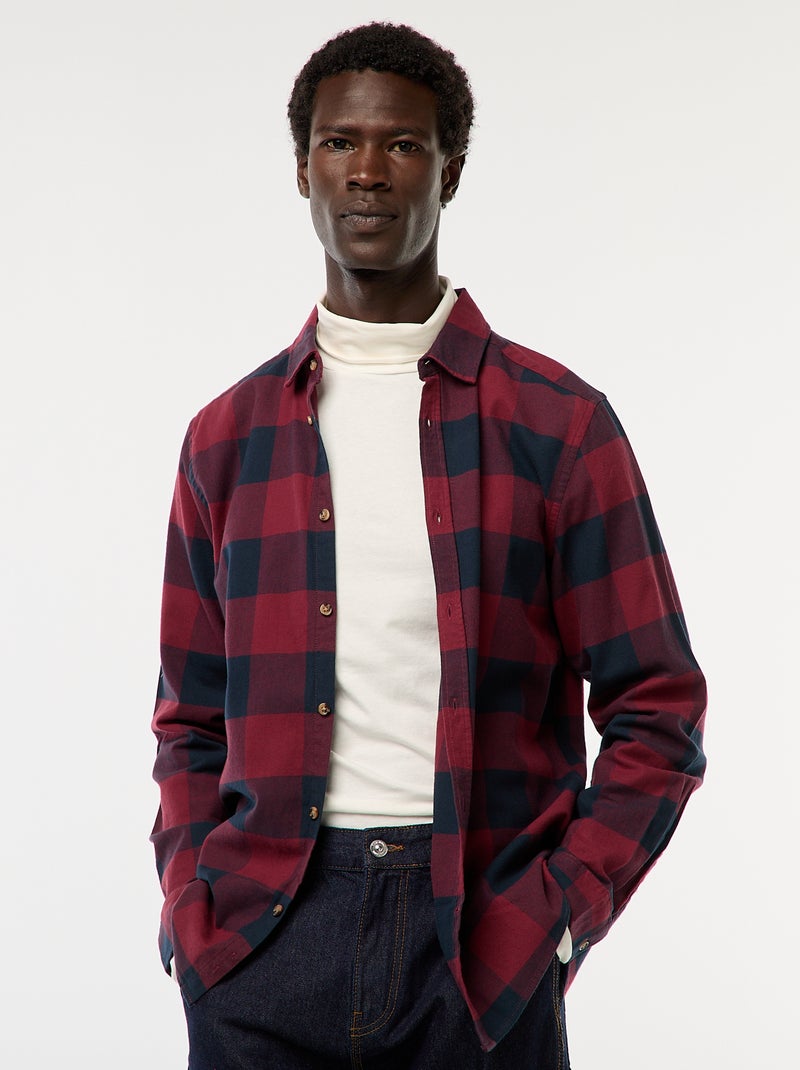 Chemise Flanelle Chemise A Carreaux Rouge Homme Chemise