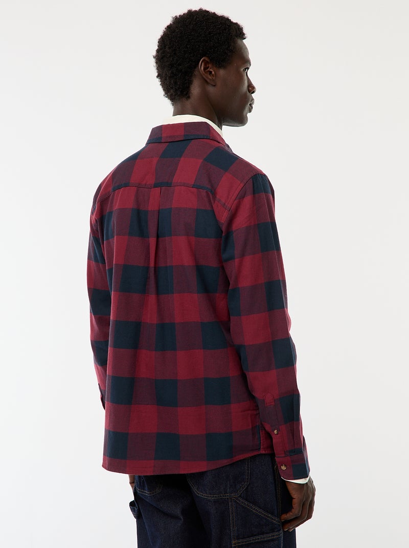 Chemise regular à carreaux Rouge - Kiabi