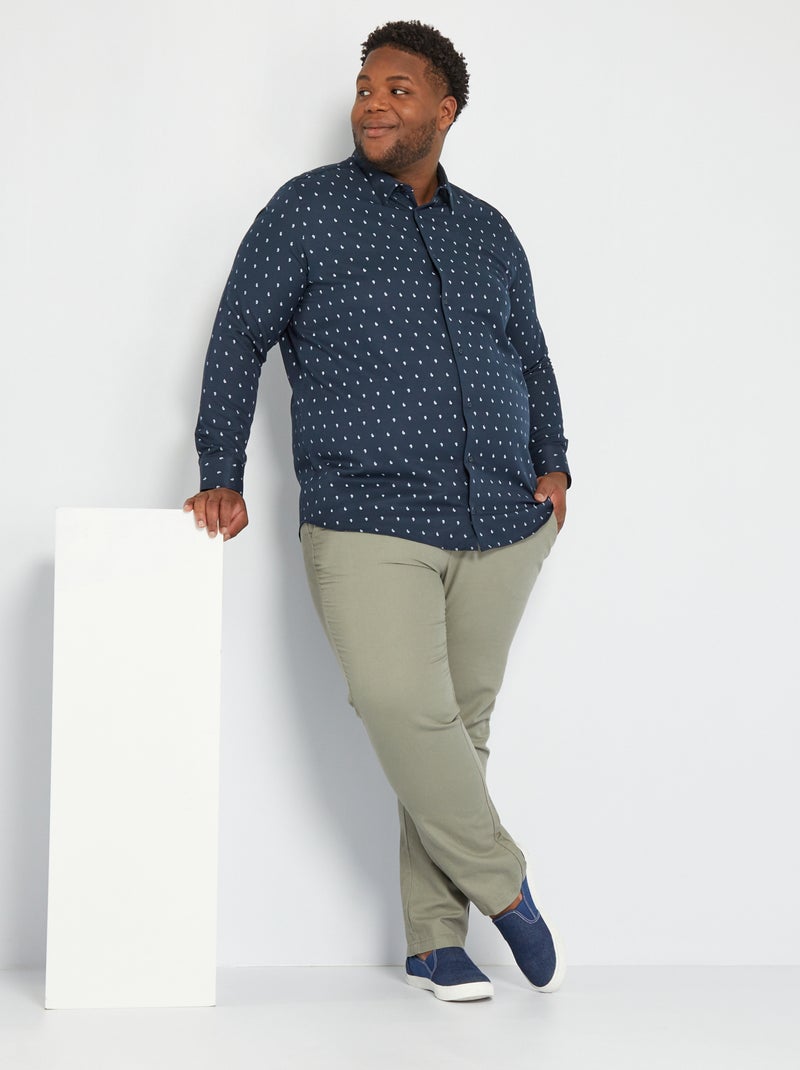 Chemise regular  à manches longues Bleu - Kiabi