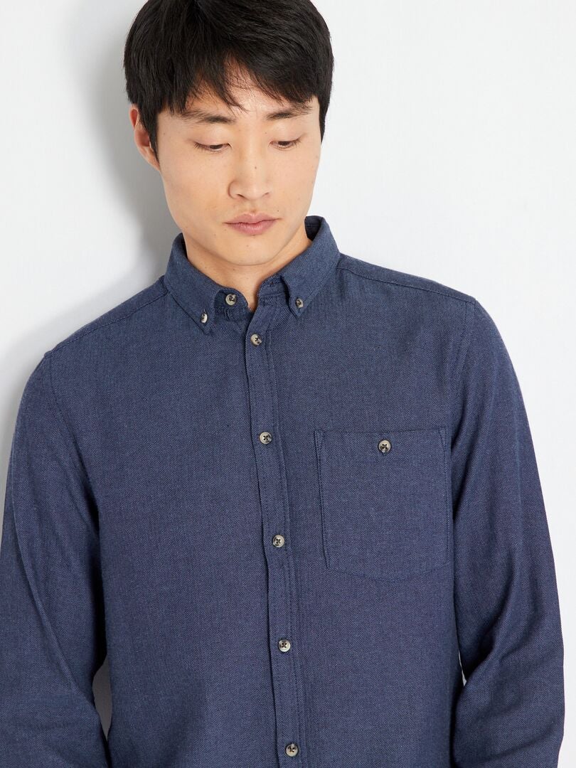 Chemise à manches longues - Bleu - Kiabi - 12.00