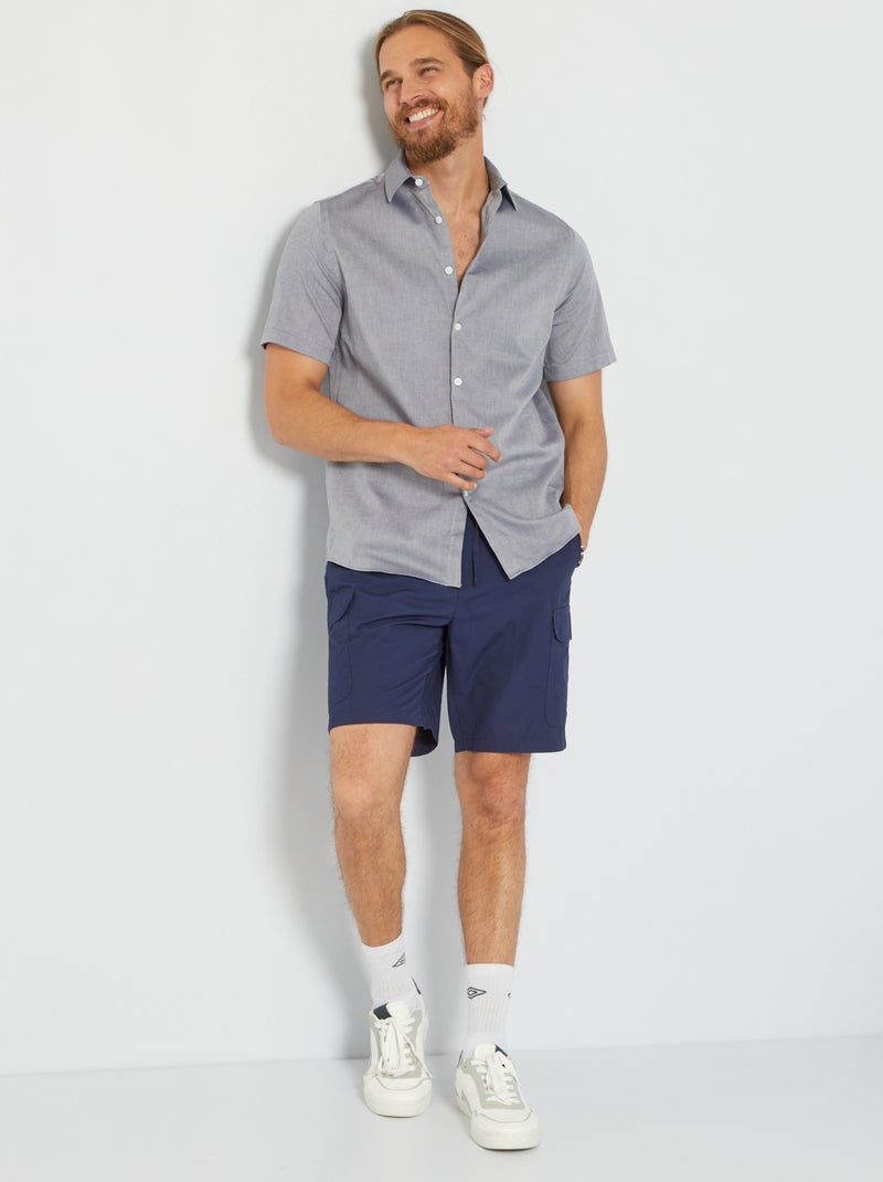 Chemise regular en coton Gris clair - Kiabi