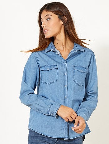 Chemise regular en denim - Kiabi