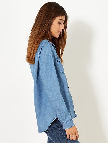 Chemise regular en denim - Kiabi