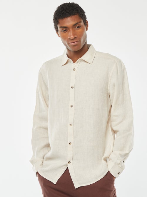 Chemise regular en lin - Kiabi