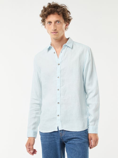 Chemise regular en lin - Kiabi