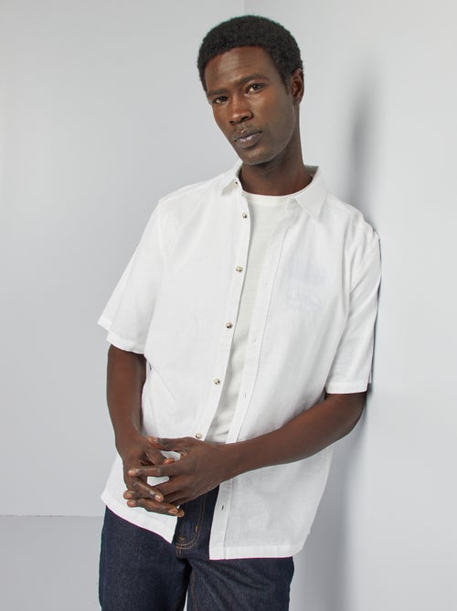 Chemise regular en lin mélangé - Kiabi