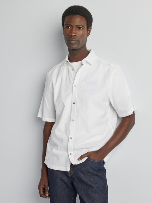Chemise regular en lin mélangé - Kiabi