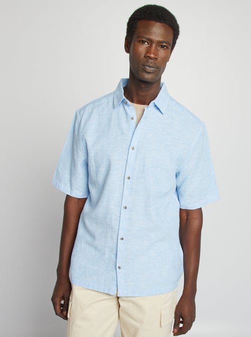 Chemise regular en lin mélangé - Kiabi