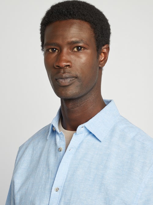 Chemise regular en lin mélangé - Kiabi