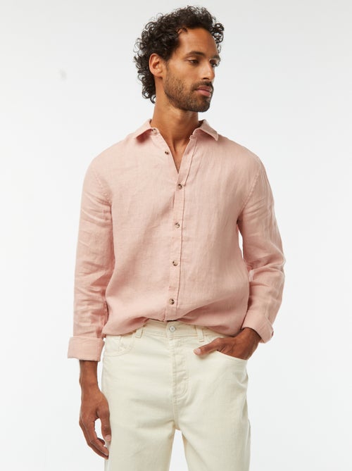 Chemise regular en lin - Kiabi
