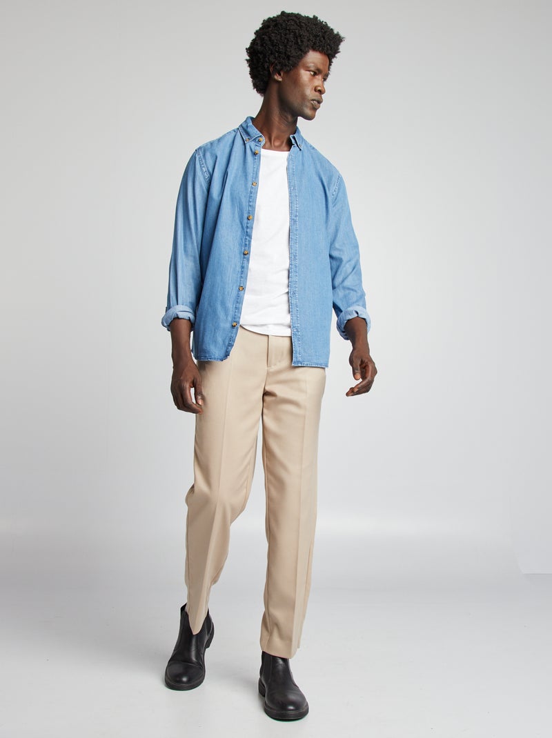 Chemise regular en lyocell Bleu - Kiabi