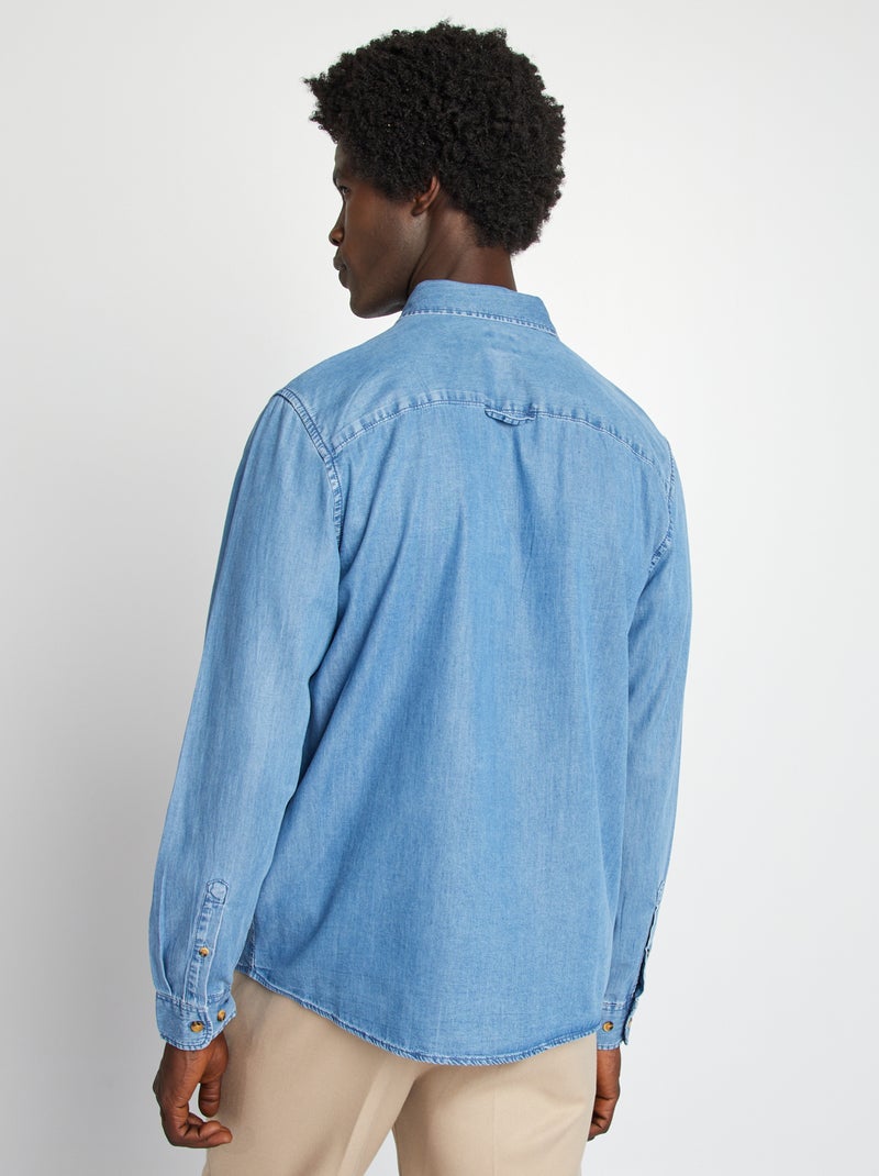 Chemise regular en lyocell Bleu - Kiabi