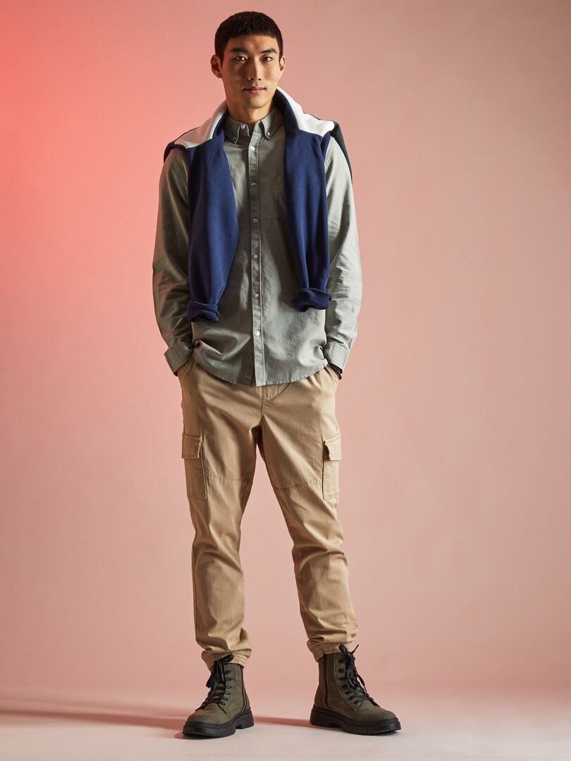 Chemise regular en oxford Vert - Kiabi