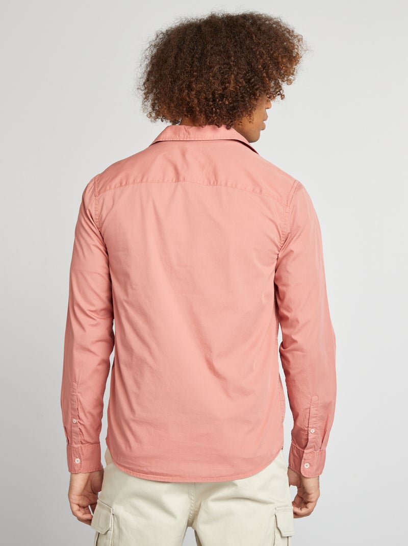 Chemise regular en popeline Rose - Kiabi