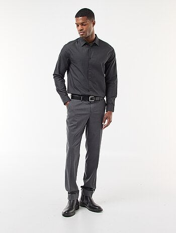 Chemise regular en tissage dobby coton