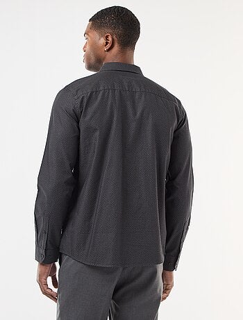 Chemise regular en tissage dobby coton