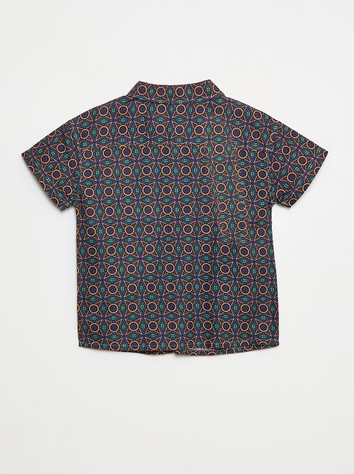 Chemise regular esprit wax en coton - Kiabi