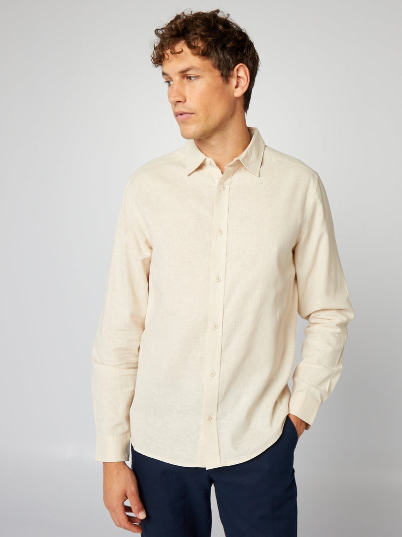 Chemise regular fit beige - Kiabi