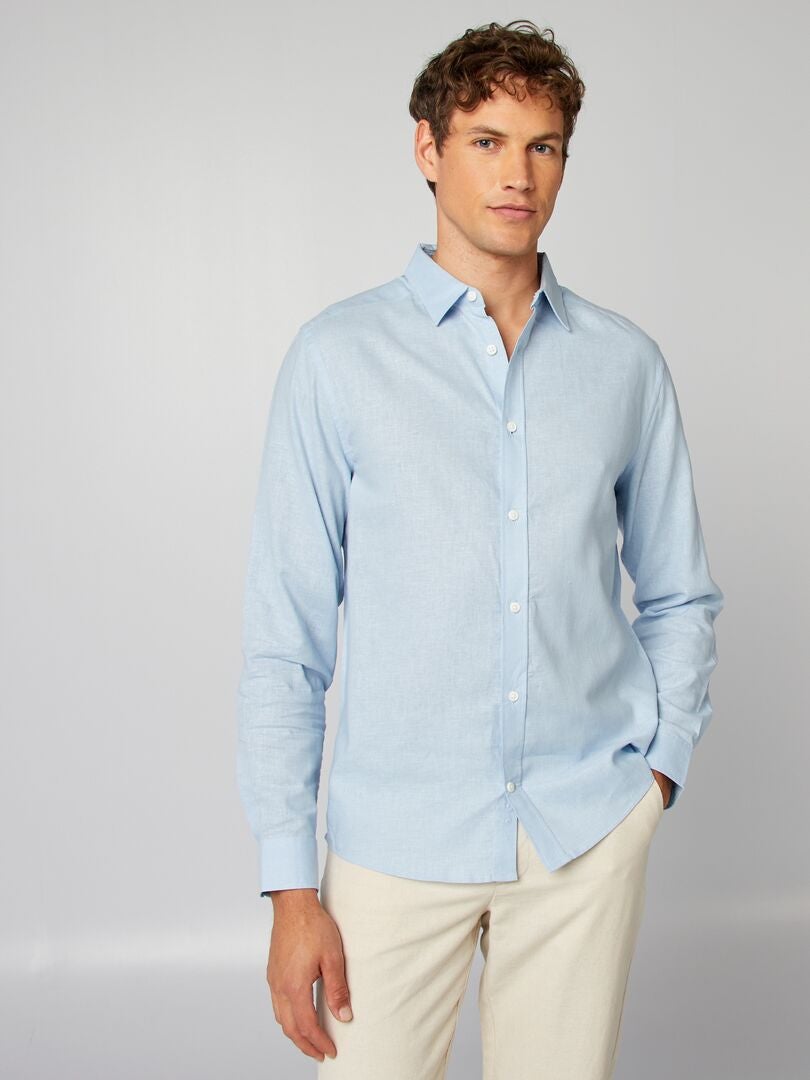 Chemise regular fit Bleu - Kiabi