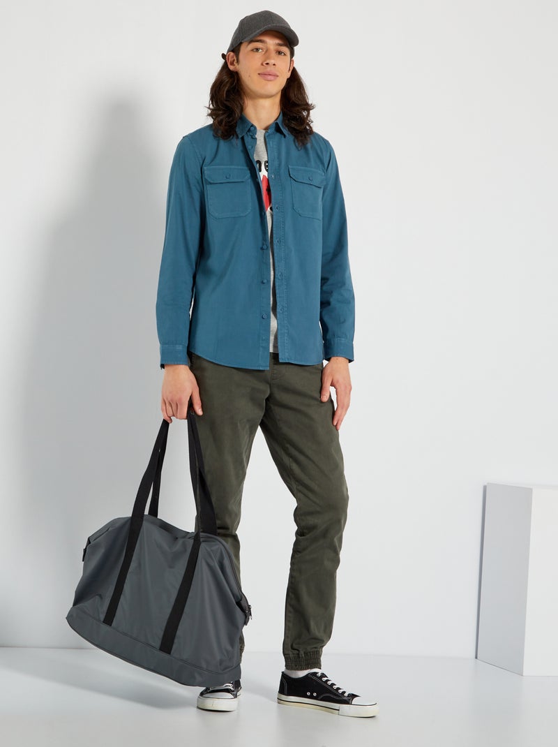 Chemise regular fit bleu indien - Kiabi