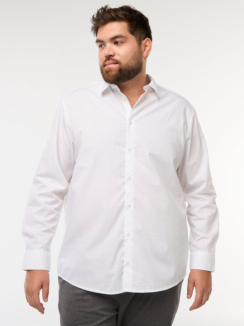 Chemise regular fit / coupe droite à motif Blanc - Kiabi