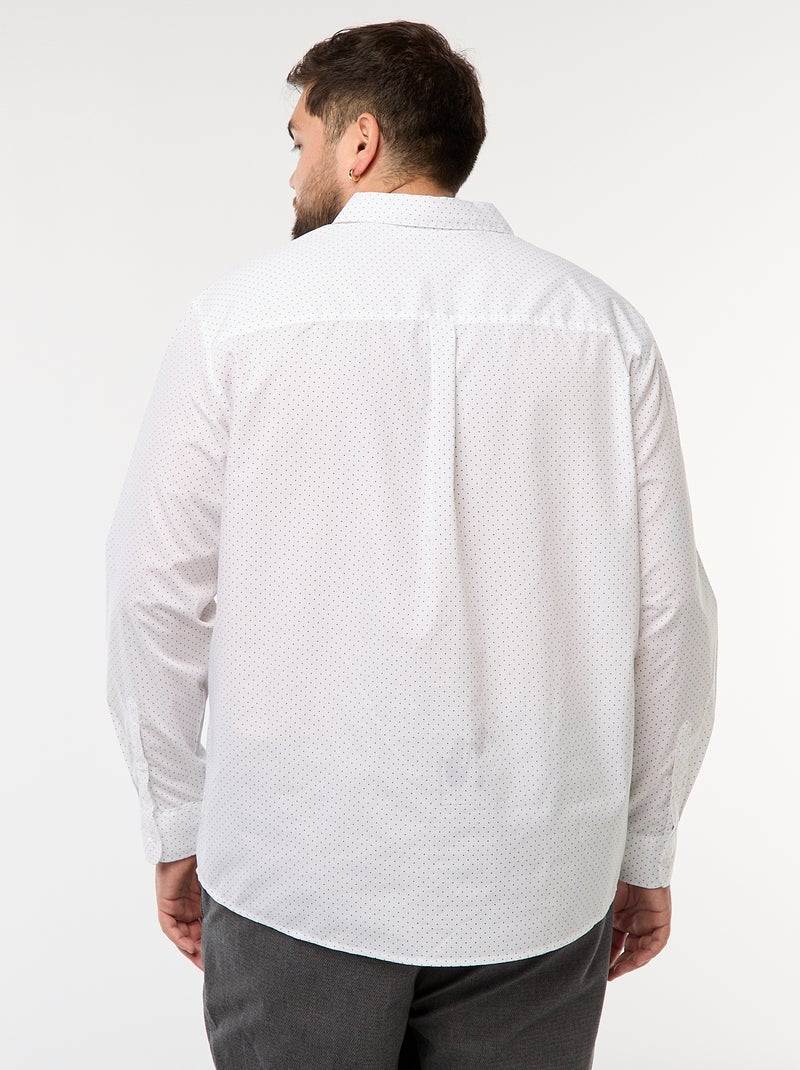 Chemise regular fit / coupe droite à motif Blanc - Kiabi