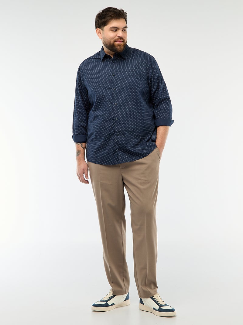 Chemise regular fit / coupe droite à motif Bleu - Kiabi