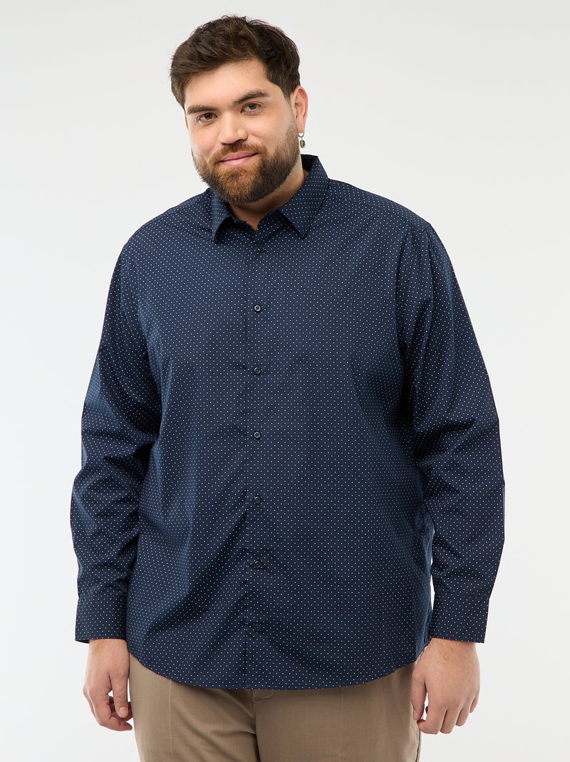 Chemise regular fit / coupe droite à motif Bleu - Kiabi