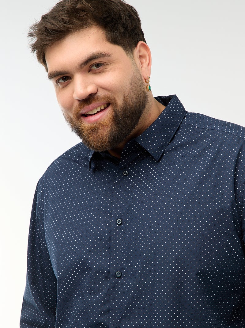 Chemise regular fit / coupe droite à motif Bleu - Kiabi