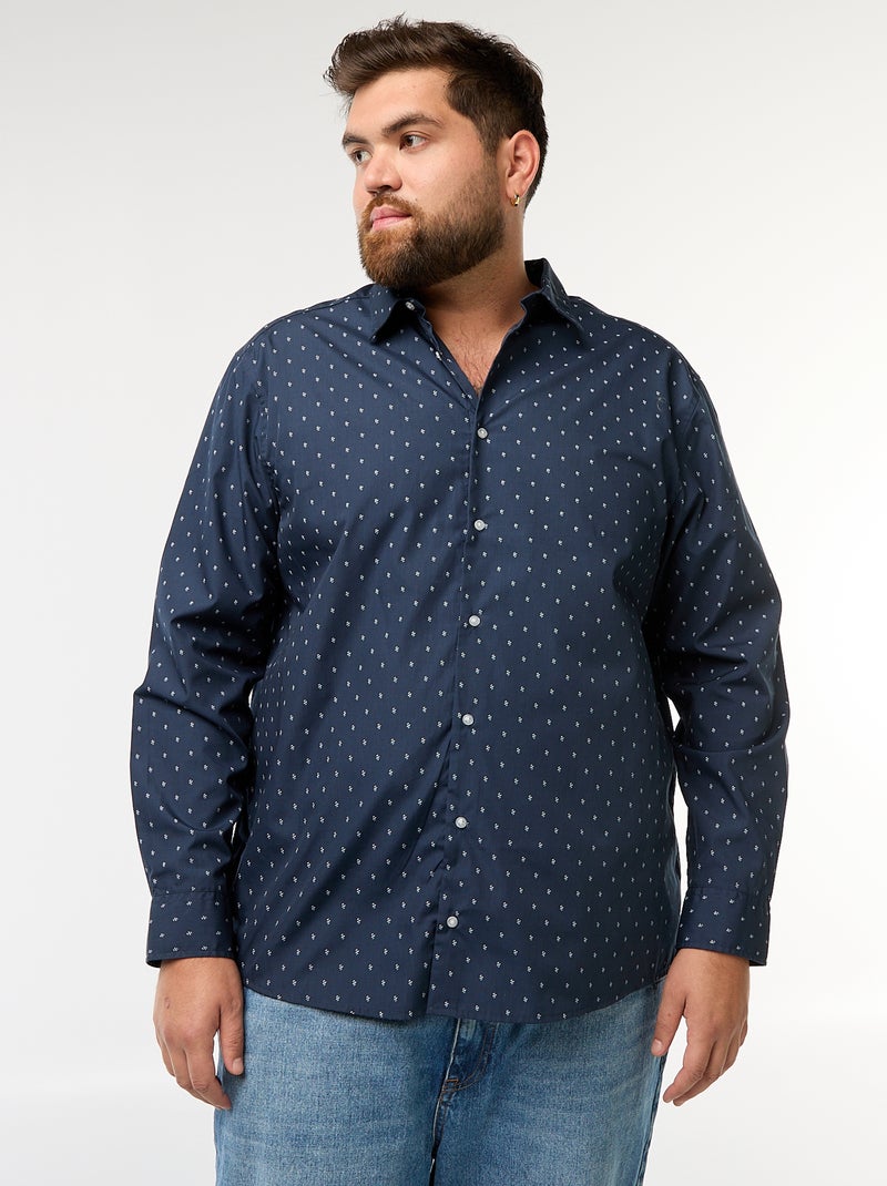 Chemise regular fit / coupe droite à motif Bleu - Kiabi