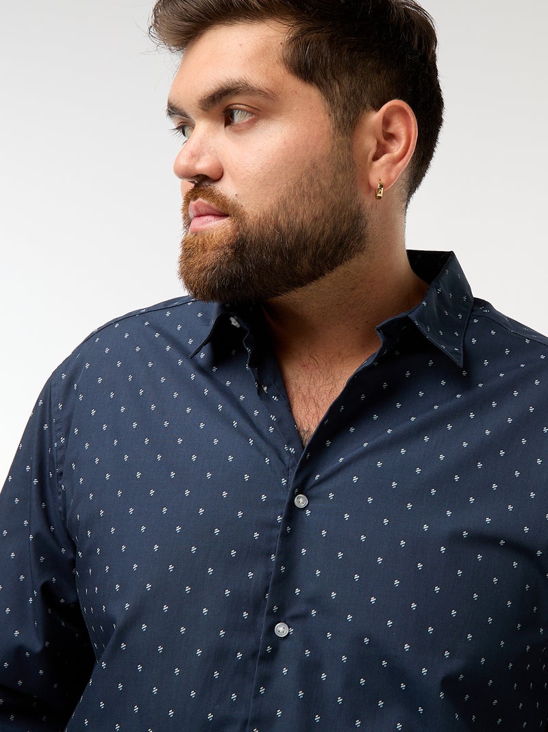 Chemise regular fit / coupe droite à motif Bleu - Kiabi