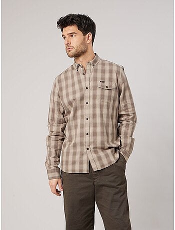 Chemise regular homme à carreaux en flanelle 100% coton 'Deeluxe'