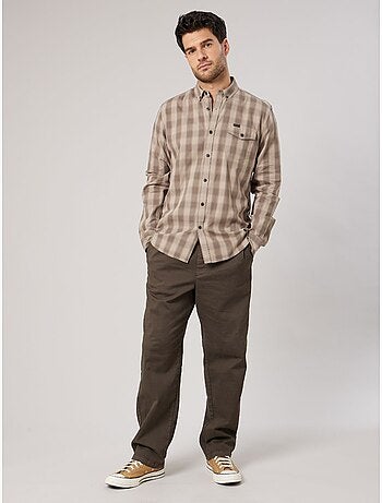 Chemise regular homme à carreaux en flanelle 100% coton 'Deeluxe'