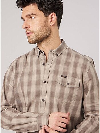 Chemise regular homme à carreaux en flanelle 100% coton 'Deeluxe'