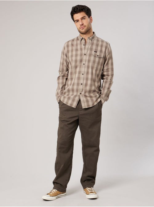 Chemise regular homme à carreaux en flanelle 100% coton 'deeluxe' - Kiabi