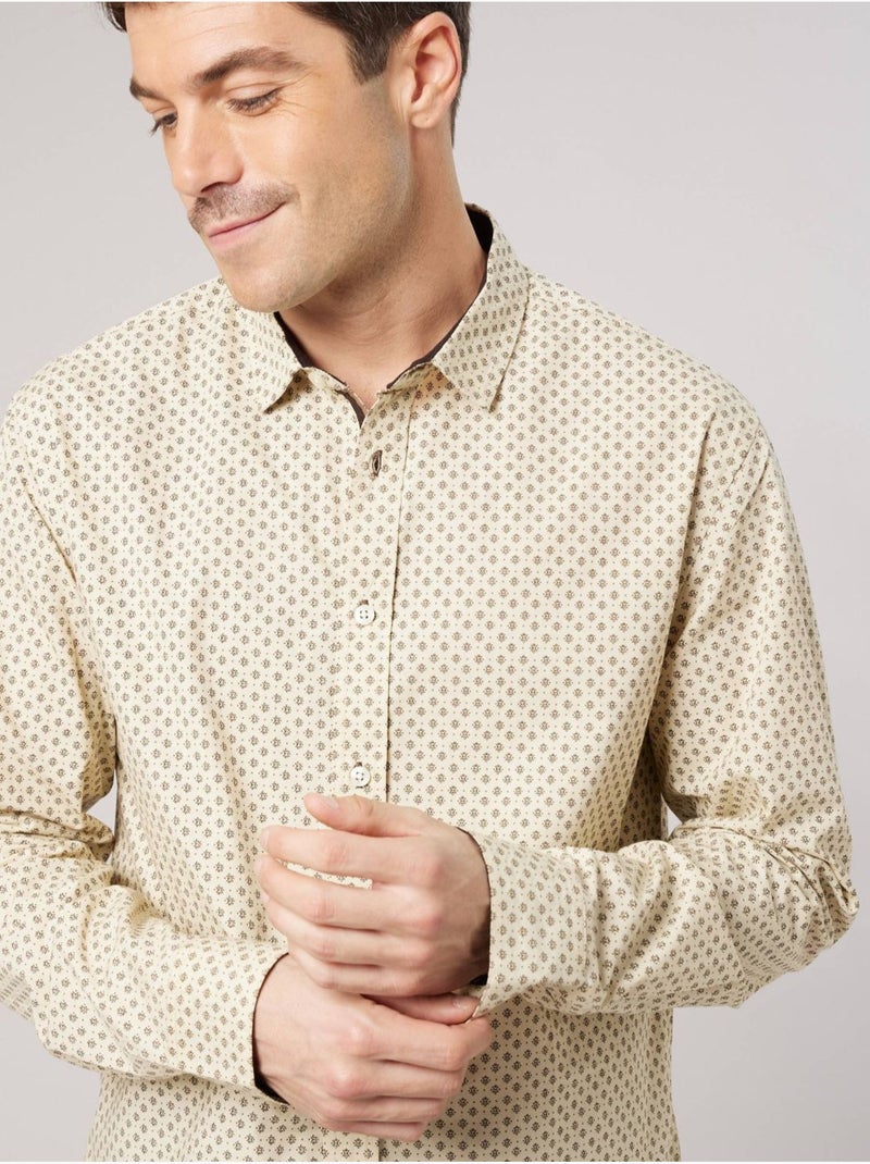 Chemise régular homme en 100% coton 'Deeluxe' Beige coquille - Kiabi