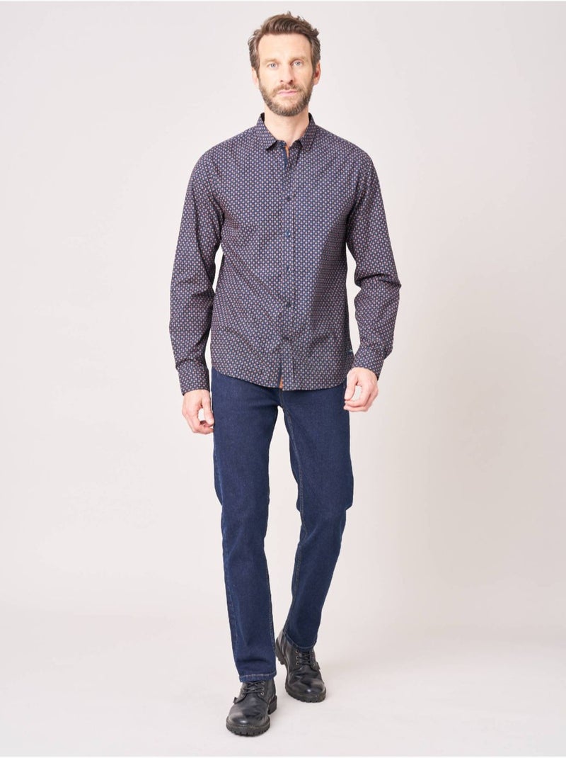 Chemise régular homme en 100% coton 'Deeluxe' Bleu marine - Kiabi