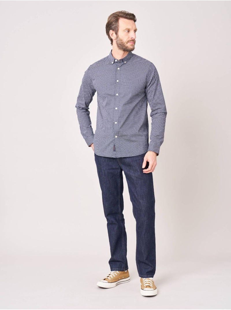 Chemise regular homme motif géométrique 'Deeluxe' Bleu nuit - Kiabi
