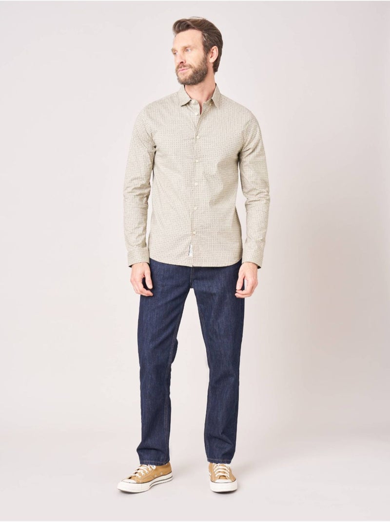 Chemise regular homme motif géométrique 'Deeluxe' Ecru - Kiabi