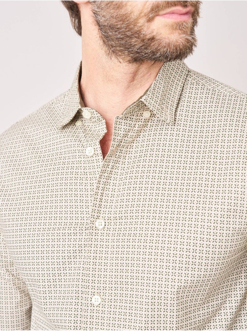 Chemise regular homme motif géométrique 'Deeluxe' Ecru - Kiabi