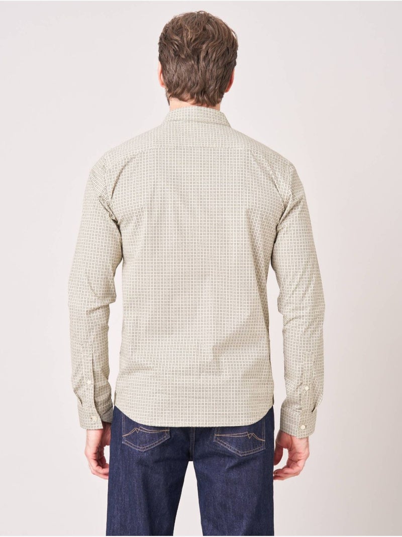 Chemise regular homme motif géométrique 'Deeluxe' Ecru - Kiabi