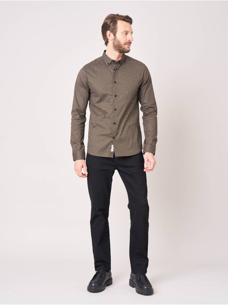 Chemise regular homme motif géométrique 'Deeluxe' Vert bouteille - Kiabi